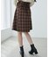 バックレースアップひざ丈スカート