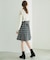 バックレースアップひざ丈スカート