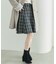 バックレースアップひざ丈スカート