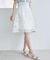 バックレースアップひざ丈スカート