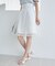 バックレースアップひざ丈スカート