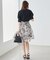 バックレースアップひざ丈スカート