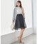 バックレースアップひざ丈スカート