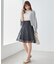 バックレースアップひざ丈スカート