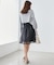 バックレースアップひざ丈スカート