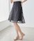 バックレースアップひざ丈スカート
