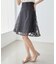 バックレースアップひざ丈スカート