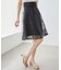 バックレースアップひざ丈スカート