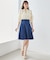 バックレースアップひざ丈スカート