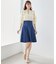 バックレースアップひざ丈スカート