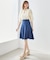 バックレースアップひざ丈スカート