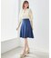 バックレースアップひざ丈スカート