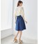 バックレースアップひざ丈スカート