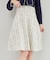 バックレースアップひざ丈スカート