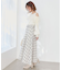 チュールレイヤード肩あきニット