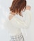 チュールレイヤード肩あきニット