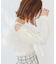 チュールレイヤード肩あきニット
