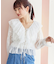 フロントリボンレースブラウス