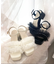 チュール×パール厚底サンダル
