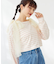 ボーダー肩リボントップス