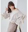 リボンモチーフオフショルスウェット