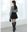 リボンブローチ付レース襟ニット