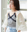 カップ付きローズリボンキャミ