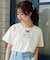 パール付きクロップドロゴTシャツ