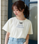 パール付きクロップドロゴTシャツ