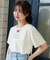 パール付きクロップドロゴTシャツ