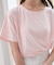 パール付きクロップドロゴTシャツ