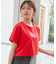 パール付きクロップドロゴTシャツ