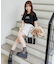 パール付きクロップドロゴTシャツ