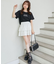 パール付きクロップドロゴTシャツ