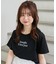 パール付きクロップドロゴTシャツ