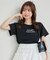 パール付きクロップドロゴTシャツ