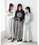 リブニット×デコルテオープンワンピ
