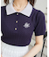 バイカラーダブル襟ニット