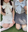 ∞リボンセットドッキング半袖ニット