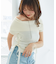 レースアップオフショルニット