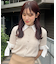 袖リボンシャツドッキングカーデ