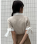 袖リボンシャツドッキングカーデ