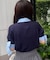 袖リボンシャツドッキングカーデ