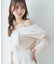 オフショルリボントップス