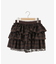 ウエストリブ裾レースフリルミニスカート
