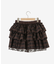 ウエストリブ裾レースフリルミニスカート