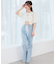 キャミセットフラワーアイレットクルーカーデ