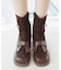 リボンローファーコンビブーツ