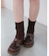 リボンローファーコンビブーツ