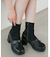 リボンローファーコンビブーツ